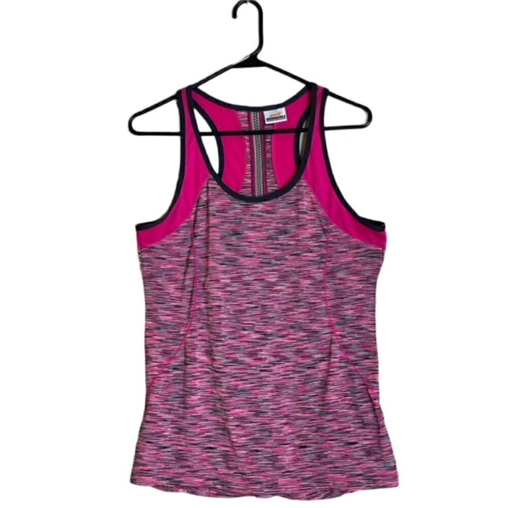 AVIA Hot Pink Multicolor Athletic Tank Top - Size Medium